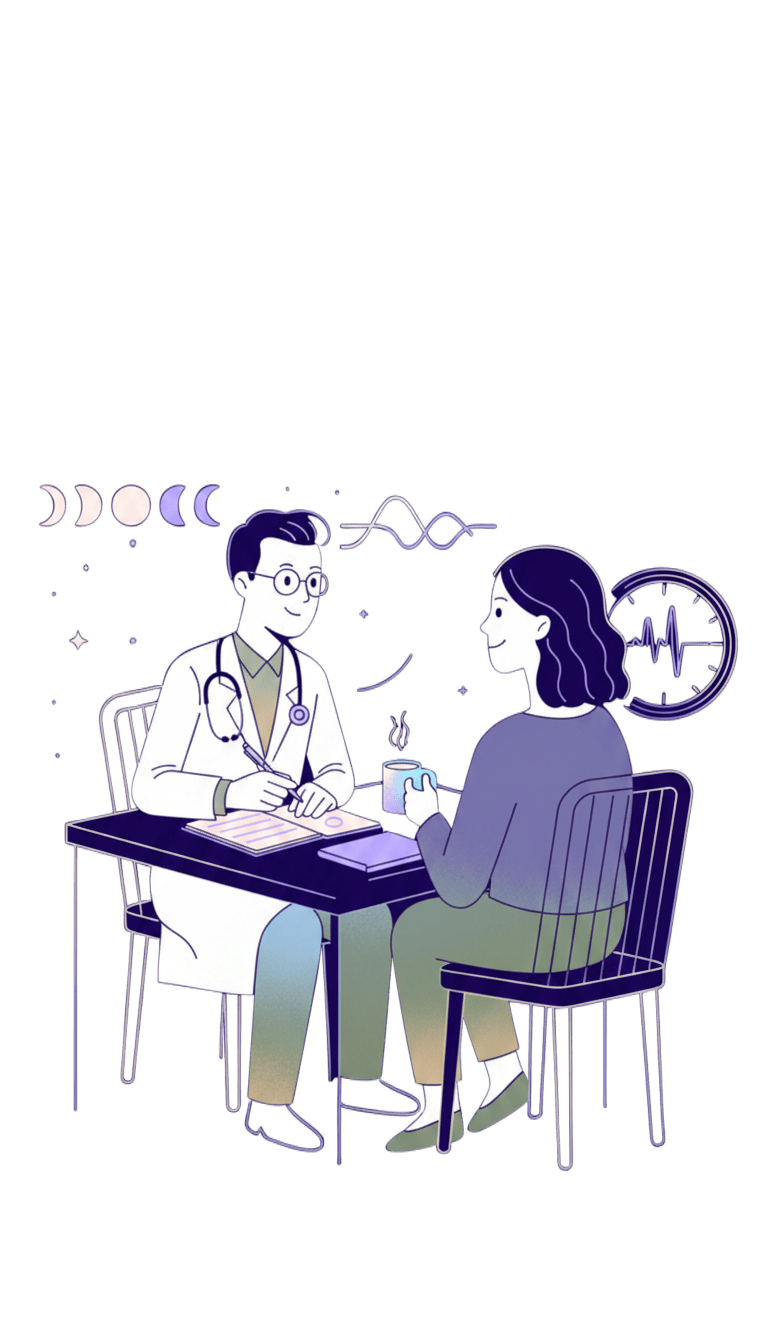 Sleep expert talking with a patient
